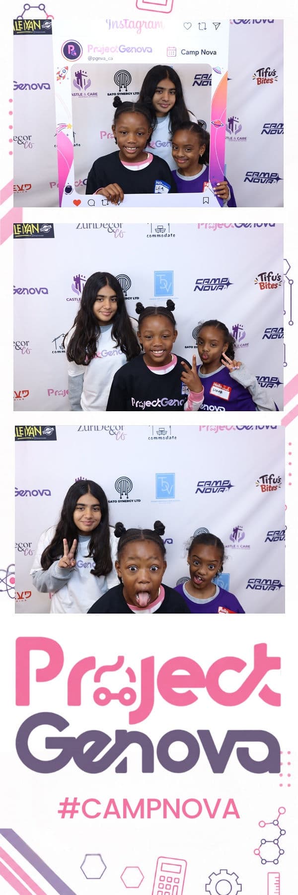 Camp Nova photo strip of participants
