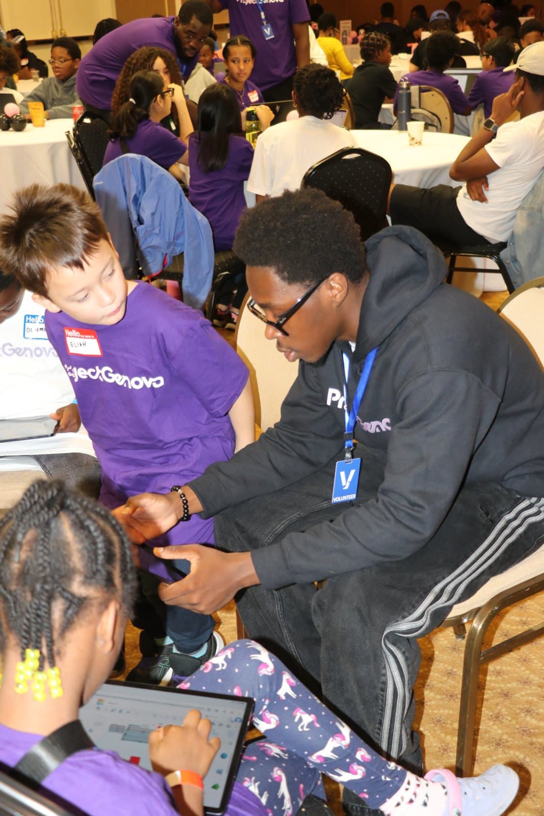 A camper presenting at Camp Nova
