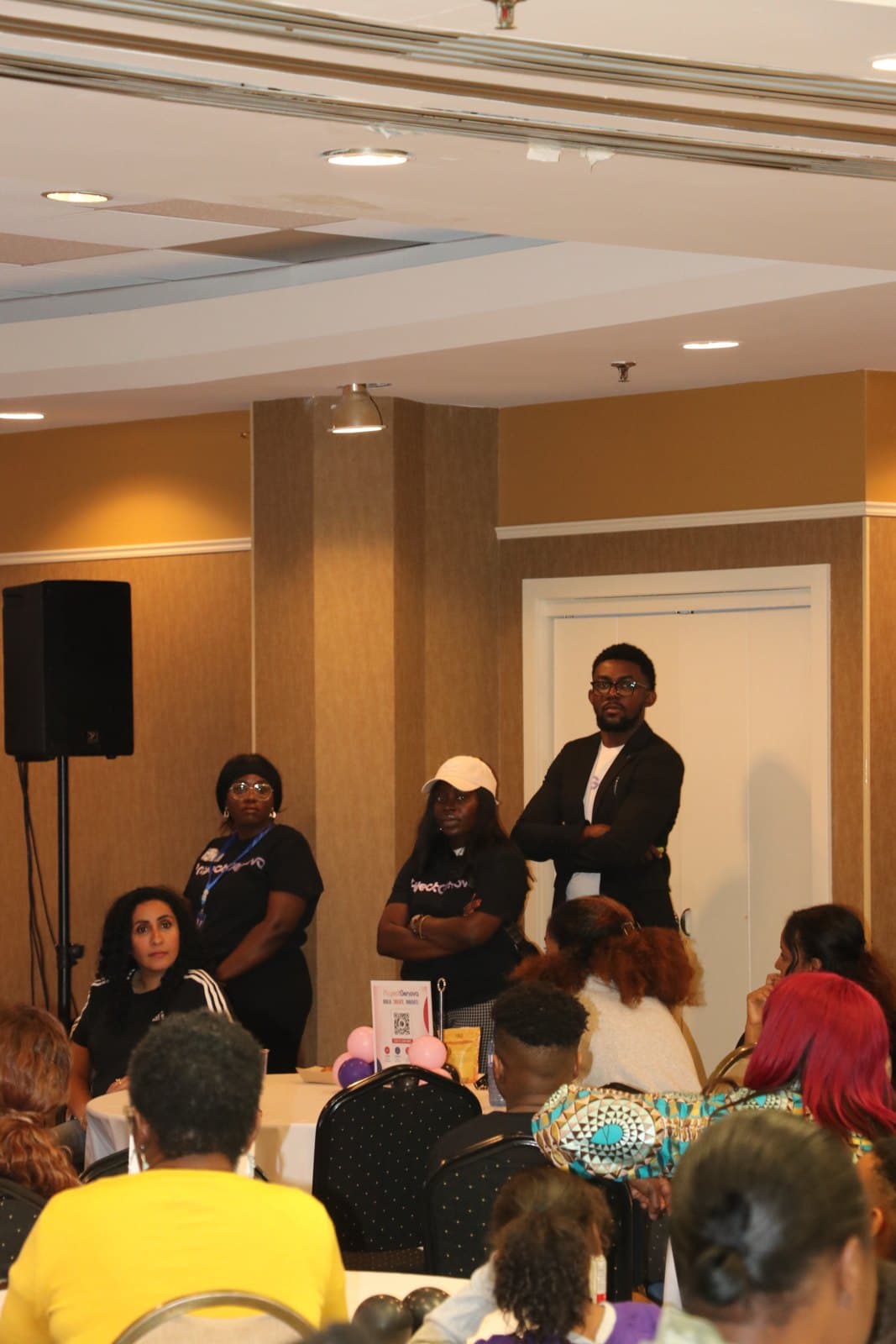A facilitator leading a session at Camp Nova